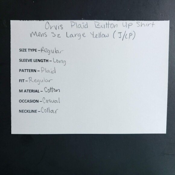 Orvis Plaid Button Up Shirt Mens Size Large Yellow - Picture 7 of 7